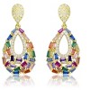 Guili Radiant Sterling Silver with Colored, Multi-Color, Red, or Blue Cubic Zirconia Pear Drop Earrings for a Glamorous, Elegant, or Timeless Look - 3 of 3