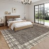 Modern Bordered Striped Runner Rug - Washable Stain Resistant Throw Carpet with Non-Slip Backing Low Pile Floor Cover for Hallway Laundry Bedroom - 3 of 4