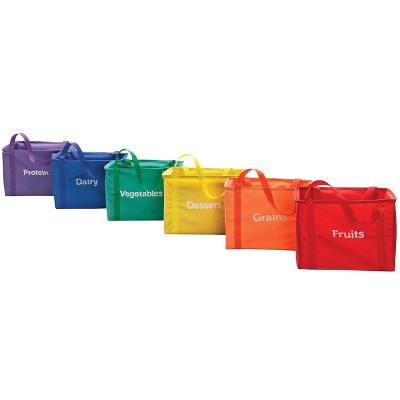 Sportime My Plate Nutrition Container Bags, Nylon, 13 x 9 x 10 Inches, set of 6