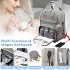 Itopfox Large Diaper Backpack with Changing Station, Insulated Pockets, USB Port, Waterproof, Lightweight, Unisex, Grey - 4 of 4