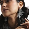 SOHI Women's Onyx Black Metallic Flora Drop Earrings - 4 of 4