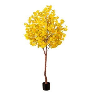 Nearly Natural 6-ft Pre-Lit Yellow Autumn Maple Artifical Fall Tree with 350 Warm White LED Lights - 1 of 1