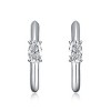 Guili 0.48ct White Gold Plated with Lab Created Moissanite Huggie Hoop Earrings - 2 of 2