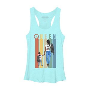 Women's Design By Humans Mother's Day Black Mom Queen Retro Stripes By duron4 Racerback Tank Top - 1 of 2
