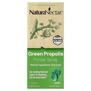 NaturaNectar Green Propolis Throat Spray, Age 2yrs+, Cool Mint, 1 fl oz (30 ml) - 1 of 4
