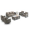 POCASSY 9PCS Patio Furniture Set with Swivel Chair, Outdoor Sofa Couch Set with 4 Chairs, Luxury Outdoor Conversation Set with Comfort Thick Cushion - 2 of 4