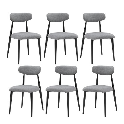 CIPACHO (Set of 6) Dining Chairs, Upholstered Chairs with Metal Legs for Kitchen Dining Room,Grey