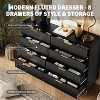 Coucheta 55" 8-Drawer Fluted Dresser - Modern Wood Chest with Metal Handles, Dual-Purpose TV Stand & Organizer for Living Room, in Multiple Finishes - 4 of 4