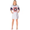 Marvel Comics Womens' Captain America Symbol Nightgown Pajama Shirt Dress Grey - 4 of 4