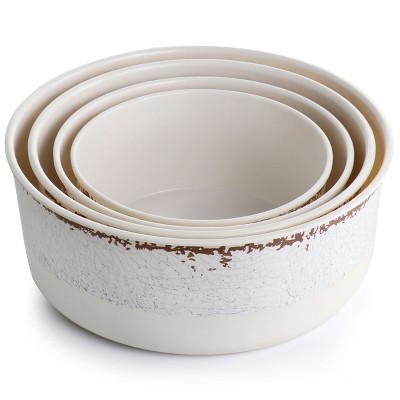 Mauna White Melamine Nesting Storage Bowl Set