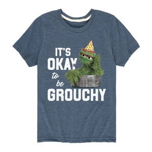 Boys' - Sesame Street - Oscar Its Okay To Be Grouchy Short Sleeve Graphic T-Shirt - 1 of 4