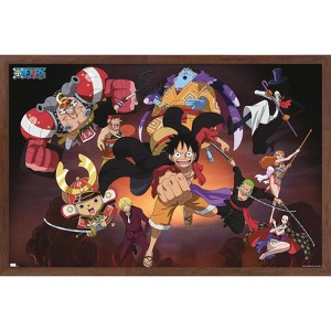 Trends International One Piece: Wano Country - Group Attack Framed Wall Poster Prints - 1 of 4