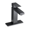 LunaLulink Bathroom Faucet Single Hole, Single Handle Stainless Steel Faucet for Bathroom Sink with Deckplate and Drain Assembly Matte Black - 2 of 4