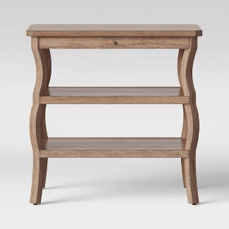 Shelburne Wood Nightstand with Open Shelves Brown - Threshold™