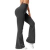 BABYYER Women Ribbed Flare Leggings, High Waist Stretchy Yoga Pants, Lightweight Workout Fitness Trousers - 2 of 4