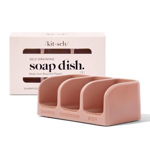 Kitsch Bottle-Free Beauty Self-Draining Soap Dish - Terracotta Pink - 1 of 4