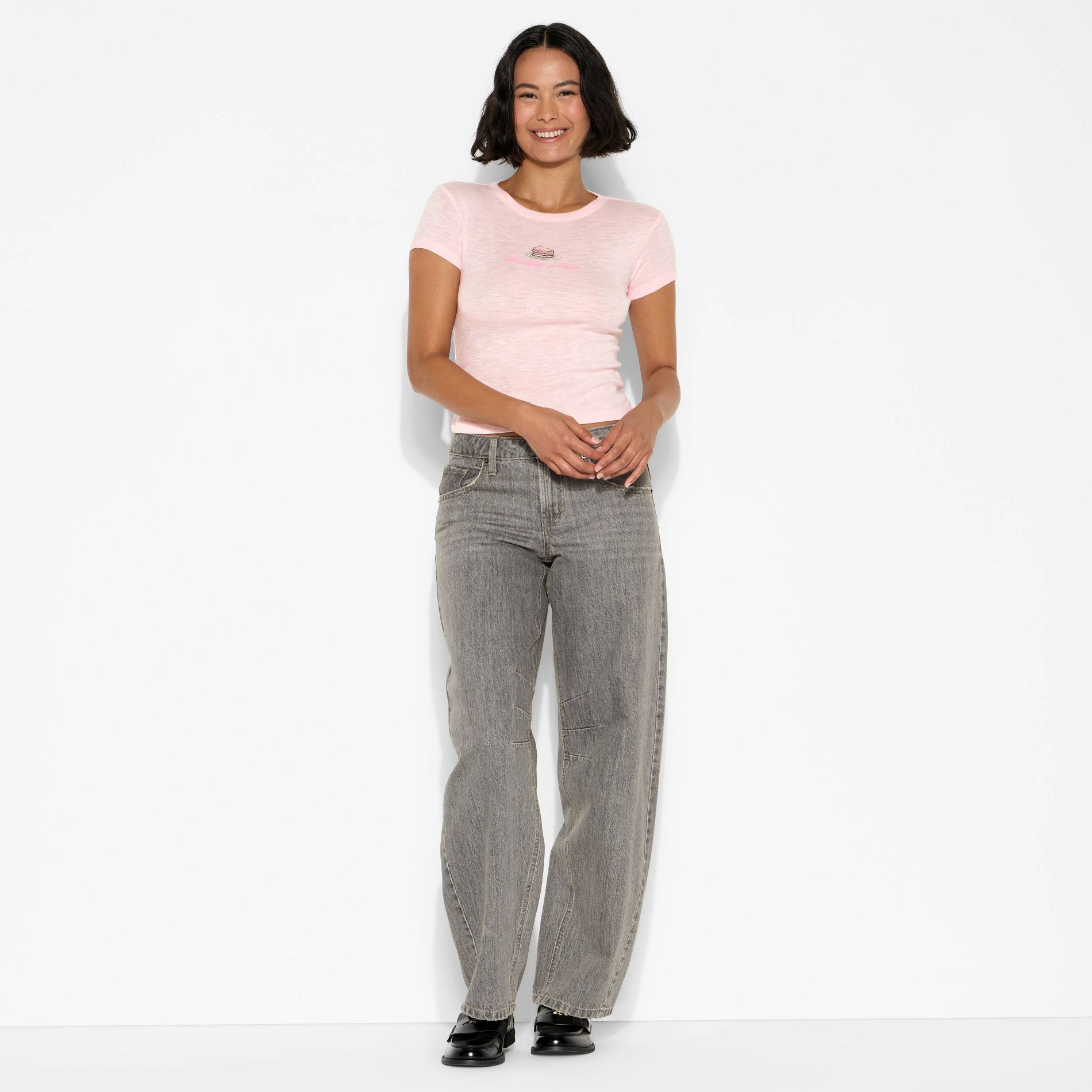 Women's Short Sleeve Roundneck T-Shirt - Wild Fable™ Pink Food M