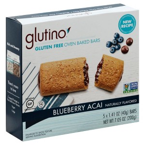 Glutino Blueberry Acai Oven Baked Bar - Case of 12 - 7.05 oz - 1 of 4