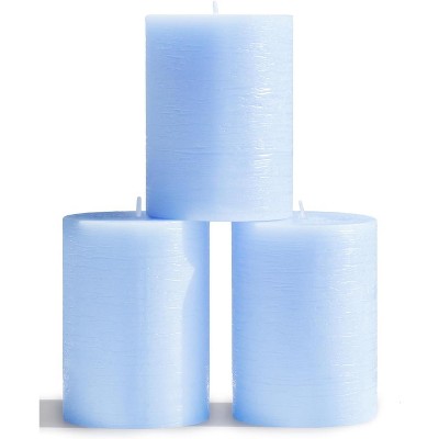 3x4 inch Pillar Candles Set of 3 ¨C Unscented Dripless Rustic Candles for Decor, Centerpieces, Weddings