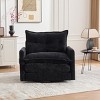 360° Swivel Accent Chair, Modern Chenille Barrel Armchair with Padded Cushion and Metal Base for Living Room or Bedroom – Cuddlewood - 2 of 4