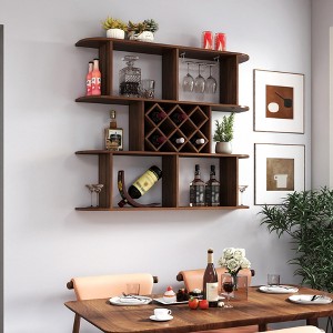 CuisinSmart Large Wall Mounted Wine Rack, 3-Tier Bar Shelves & Glass Holder, Bottles Display Storage Organizer for Kitchen, Dining Room,Home Mini Bar - 1 of 4