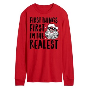 Men's - Instant Message - The Realest Santa Claus Christmas Long Sleeve Graphic T-Shirt - 1 of 3
