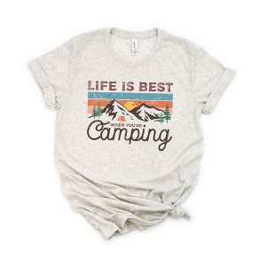 Simply Sage Market Women's Life Is Best When Your Camping Short Sleeve Graphic Tee - 1 of 2
