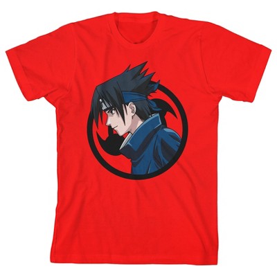  Naruto Classic Sasuke Side View Boy's White T-Shirt-XS