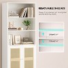 Lirago 5 Shelf Tall Bookcase with Rattan Doors White Freestanding Storage Display Shelves for Home Office Bedroom Living Room Easy to Assemble - 3 of 4