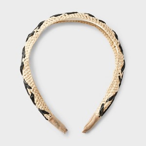 Raffia Floral Headband - A New Day™ Cream/Black - 1 of 3