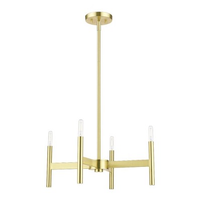 Copenhagen Satin Brass 4-Light Industrial Chandelier