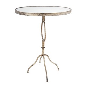 A&B Home Oval Accent Table Gold/Clear: Mid-Century Modern, Glass Top, Metal Frame, Living Room Furniture - 1 of 3