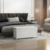 Resenkos 39.4" Wooden Storage Trunk/Bench - 2 Safety Hinges, Side Handles, for Playroom, White - 2 of 4