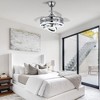Bella Depot 36" Modern Retractable Ceiling Fan with Dimmable Light and Remote, 6-Speed DIY Light Shade - 4 of 4