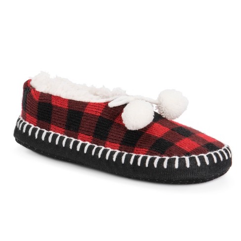 Muk Luks Women's Ballerina Slippers, Red/black, S/m (8-10) : Target