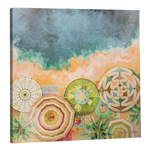 Manual Woodworkers and Weavers Beach Umbrella Canvas Art – Coastal Square Wall Decor with Seaside Theme and Relaxed Vibe - 1 of 3