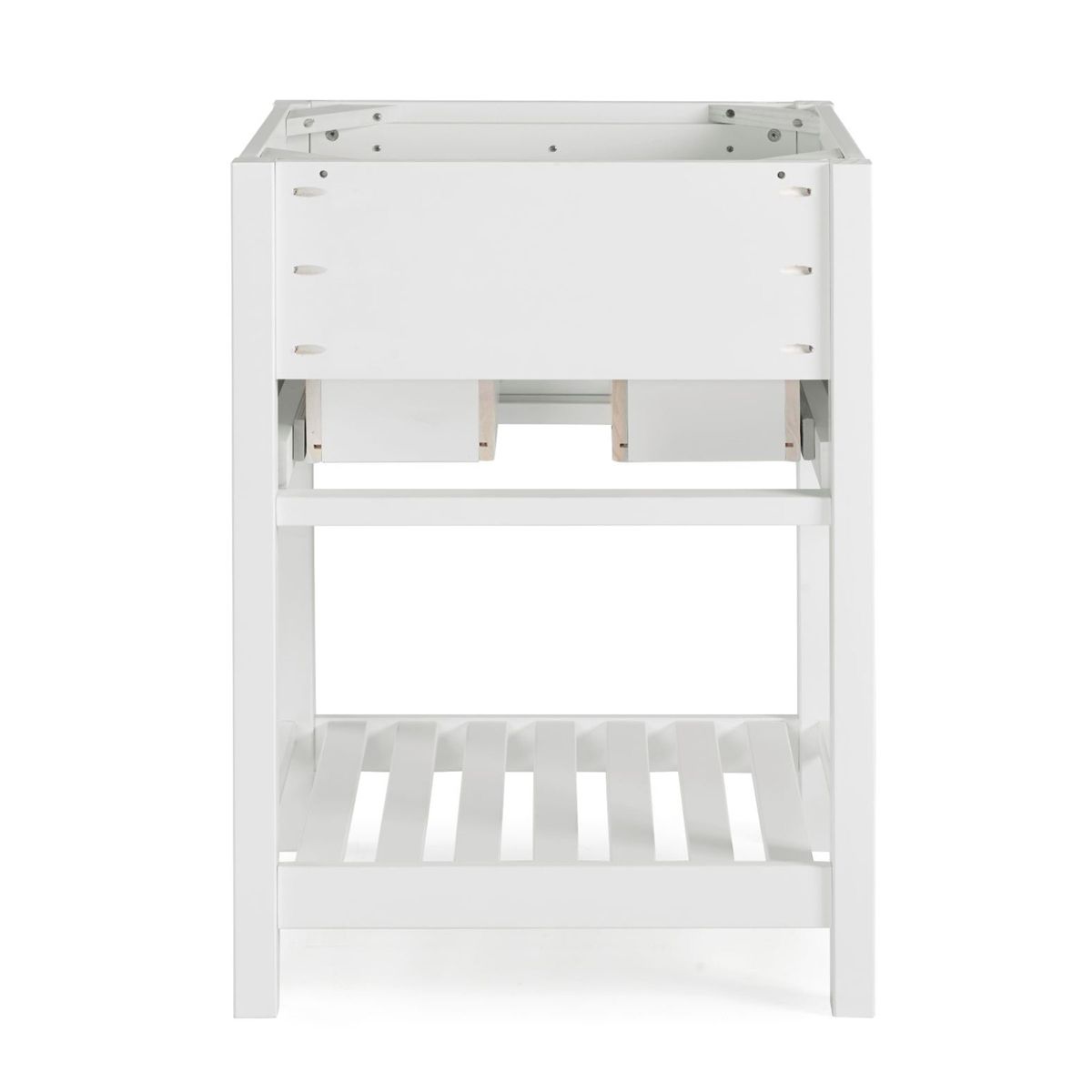 Alaterre Furniture Harrison 24 in. W Vanity Base Cabinet without Top, Bathroom Storage with Soft-Close Drawers, Solid Pine Wood Construction, White - thumbnail 7