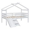 Luxystar Twin Low Loft House Bed with Slide, Ladder, Safety Guardrails and House Roof Frame for Kids' Room - 4 of 4