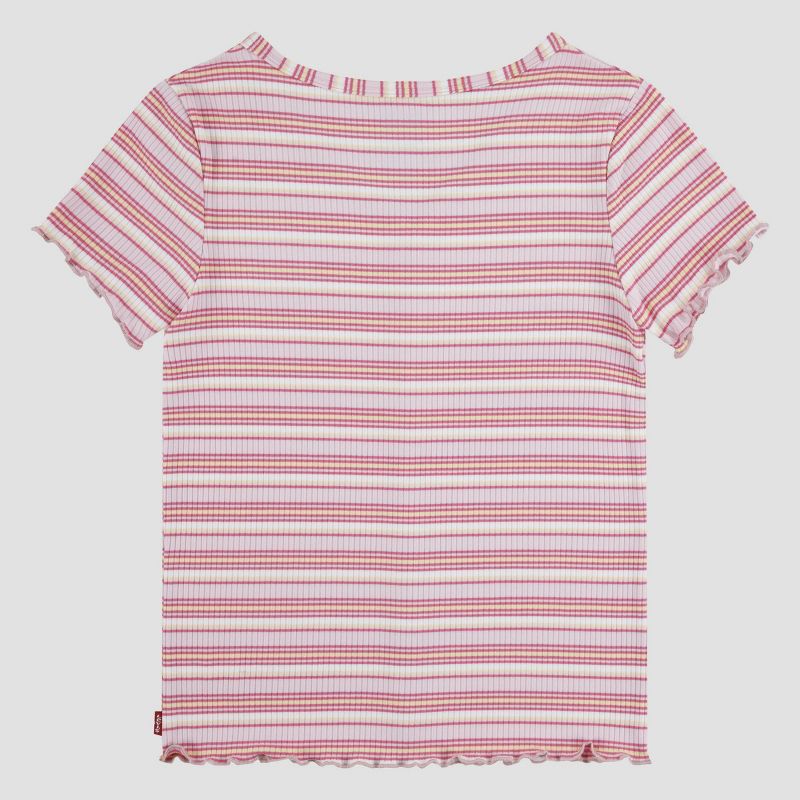 Levi's® Girls' Short Sleeve Striped Mid-Crop T-Shirt - Pink, 2 of 5