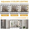 Vanity Desk with Mirror Lights and Stool, Charging Station, Hidden Storage Shelves, Modern Makeup Table Set - 4 of 4