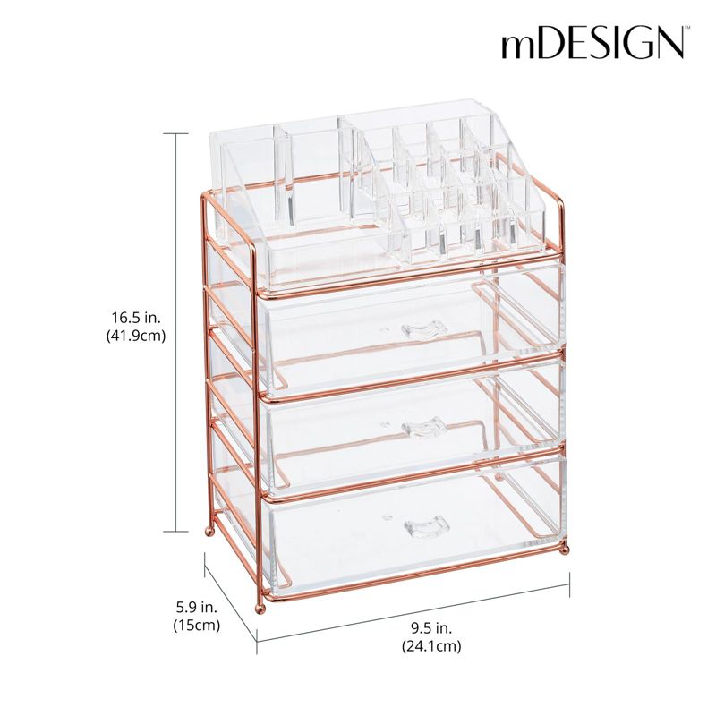 mDesign Plastic Divided Cosmetic Storage Organizer, 16 Sections, 3 of 10