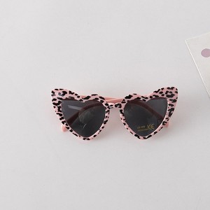 MyKids-USA Leopard Print Pattern Heart Shape Fashion Sunglasses - 1 of 3