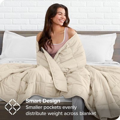 48"x72" Sand Cotton Weighted Blanket with Glass Beads