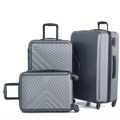 Vynxaria 3-Piece ABS Lightweight Luggage Set - Two Hooks, Spinner Wheels, TSA Lock, Telescoping Handle, Hard-Shell