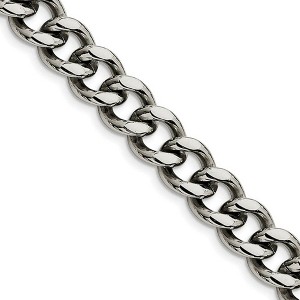 Black Bow Jewelry Men's 11.5mm Stainless Steel Heavy Flat Curb Chain Bracelet, 8.5 Inch - 1 of 4
