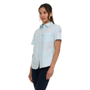 Canada Weather Gear Women's Short Sleeve 4-Pocket Button-Up Shirt – Lightweight Utility Collared Top with Chest, Side Seam Pockets - 1 of 4