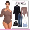 Sol Living Women's Bodysuit Seamless Casual Going Out Top Shirt Breathable Tops Tummy Control Shapewear Stretchy Basic Body Suits T Shirt Crew Neck - 4 of 4