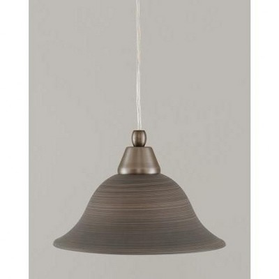 Toltec Lighting Any 1 - Light Pendant in  Brushed Nickel with 10" Gray Linen  Shade