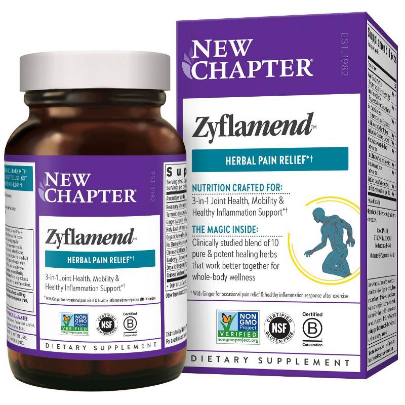 New Chapter Zyflamend Multi-Herbal Pain Reliever + Joint Supplement, Healthy Inflammation Response Capsules - 60ct, 5 of 9