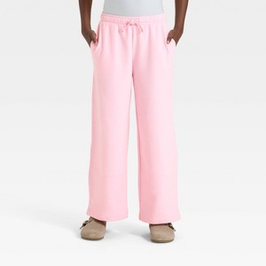Girls' French Terry Wide Leg Pants - Cat & Jack™ - 1 of 3